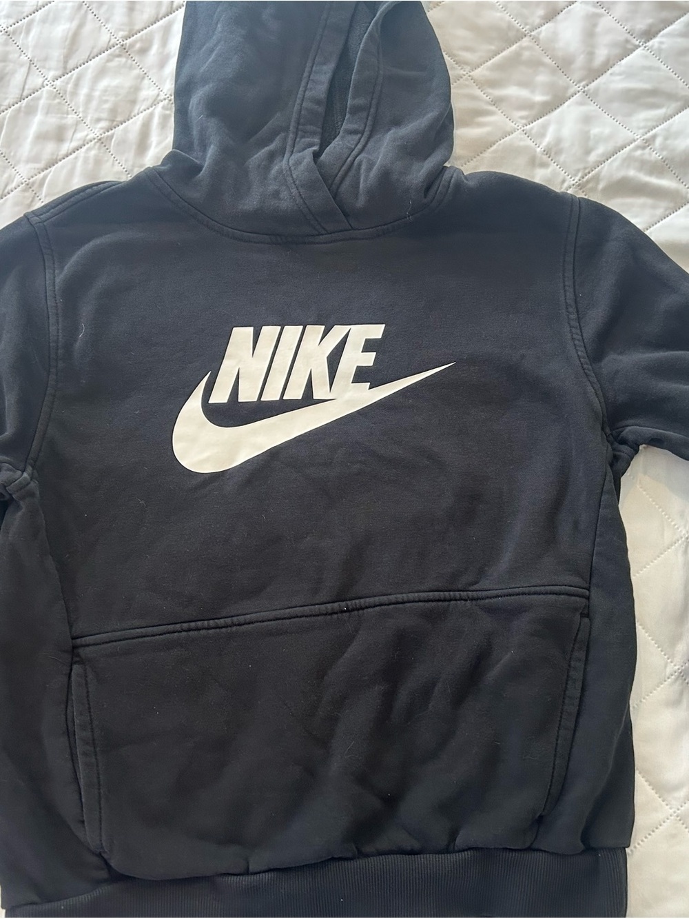 Nike Black Pullover Hoodie with White Logo Tag